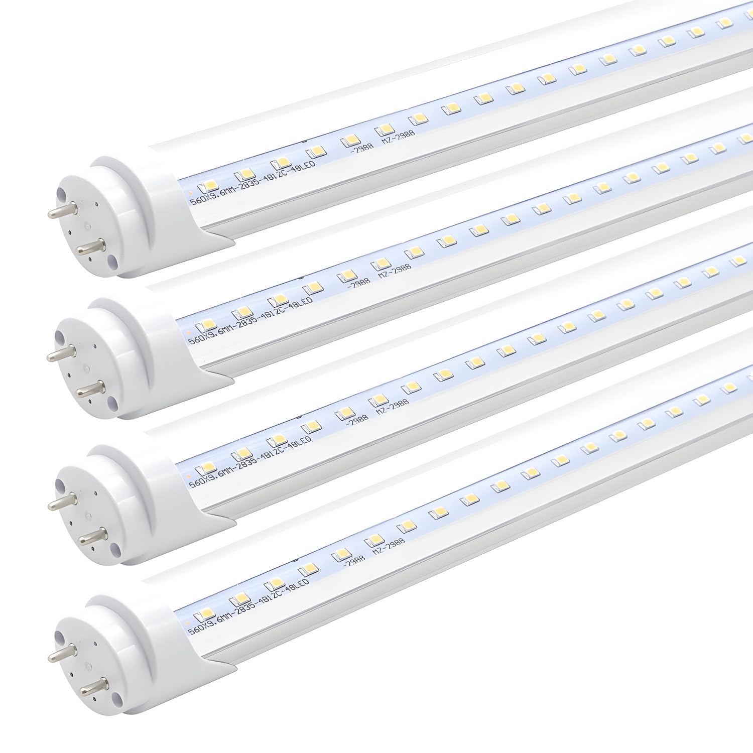 KALINA 2FT LED Tube Lights, 8W (25W Fluorescent Bulb Replacement), 5000K Daylight White, Ballast Bypass, Clear Cover, Pack of 4-image-32