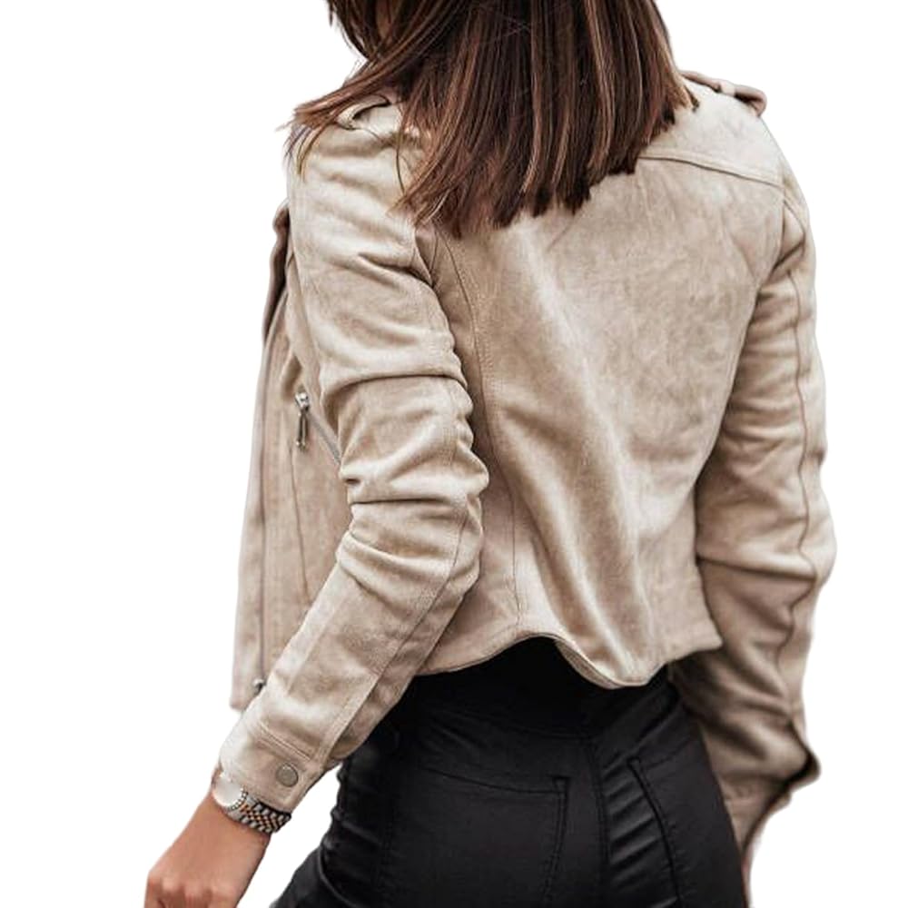 Amazon.com: ZWRXW Faux Suede Leather Coats for Women Casual