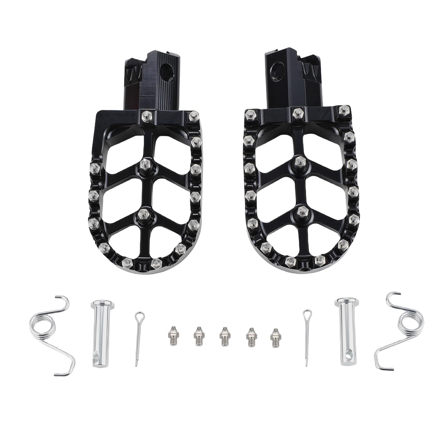 Pedane larghe per moto da cross, poggiapiedi per moto con sistema CNC, con molle, per Fantic XMF 125, colore nero