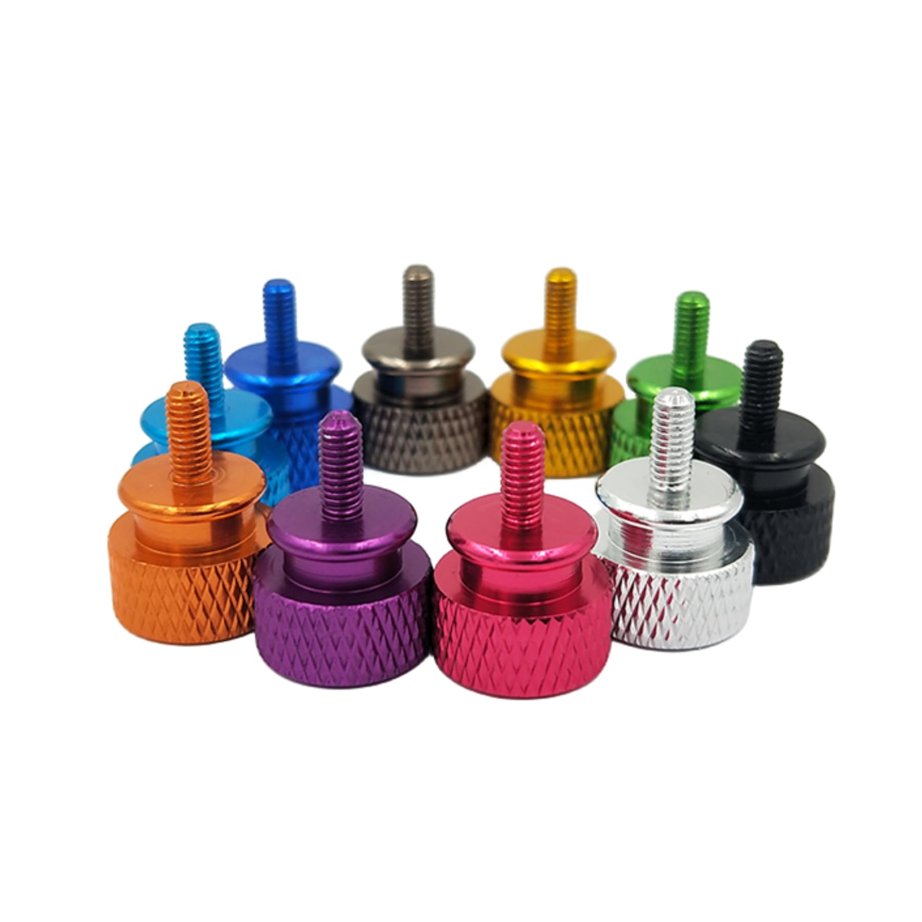 6063 Aluminum Alloy DIY Textured Thumb Screws#8-32, Textured Screws, 10pcs?Manual Screws, Chassis Thumb Screws, Computer case Screws ?Rose Red, #8-32x1/2 inch?