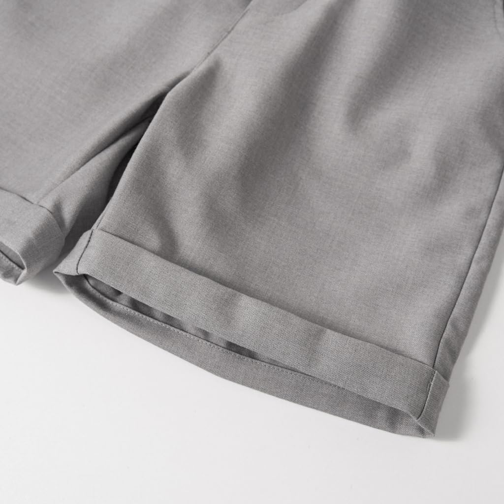 LOLANTA 4 Piezas Traje Corto de Boda para niños, Conjunto de Ropa de Ceremonia, Camisa + pantalón + Chaleco + Pajarita, 2-13 años