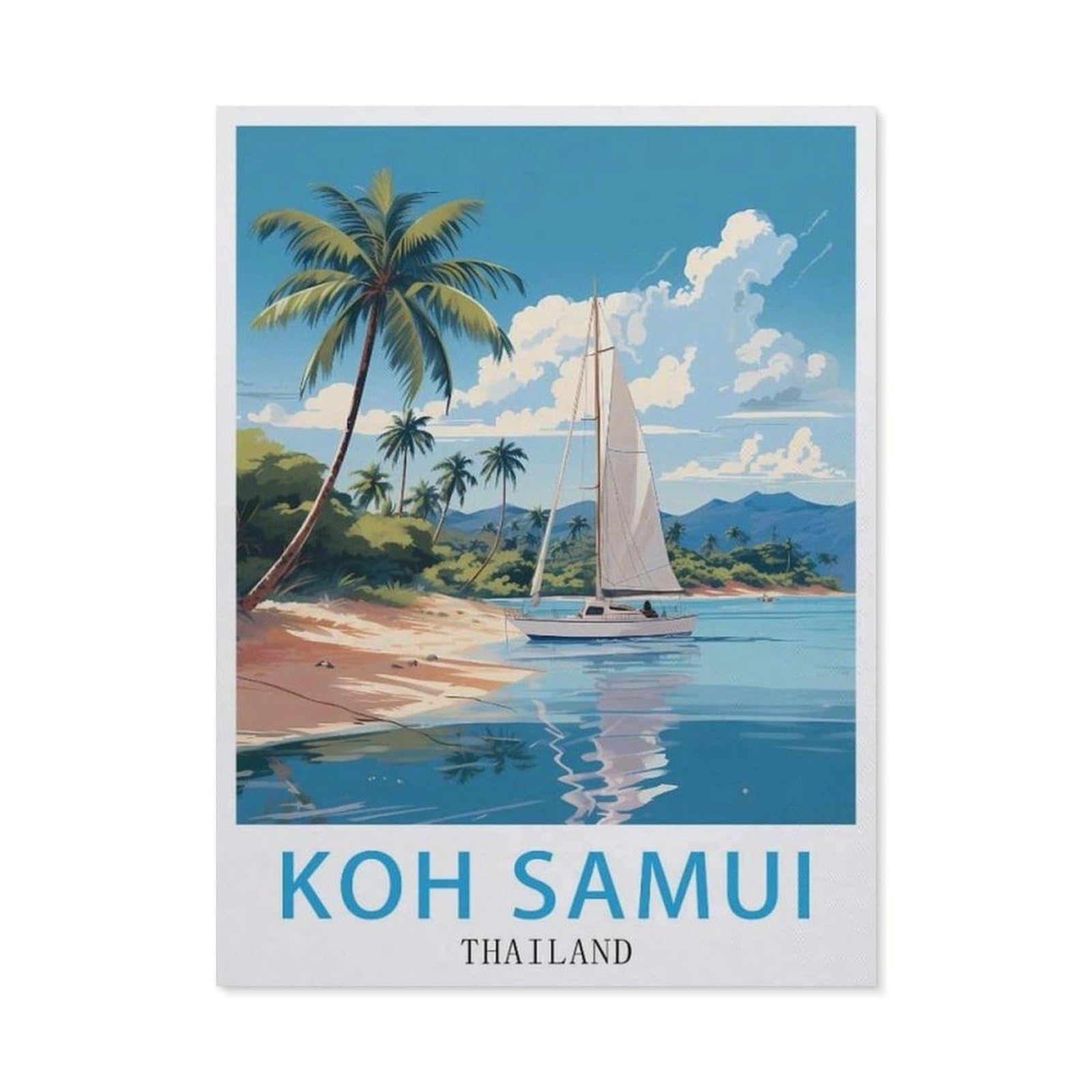 Funny Metal Tin Sign Wall Decor，Koh Samui Thailand(30x40cm）