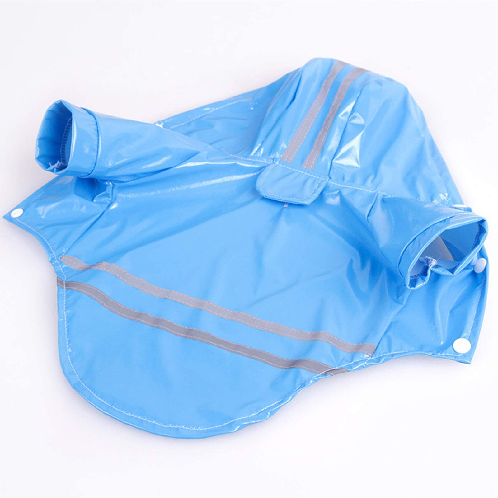 Impermeabile per cani, cappotto per cani da compagnia alto impermeabile e traspirante con cappuccio, impermeabile leggero con catarifrangenti cani di piccola e media taglia (blu,) (Blue L (Pack of 1))