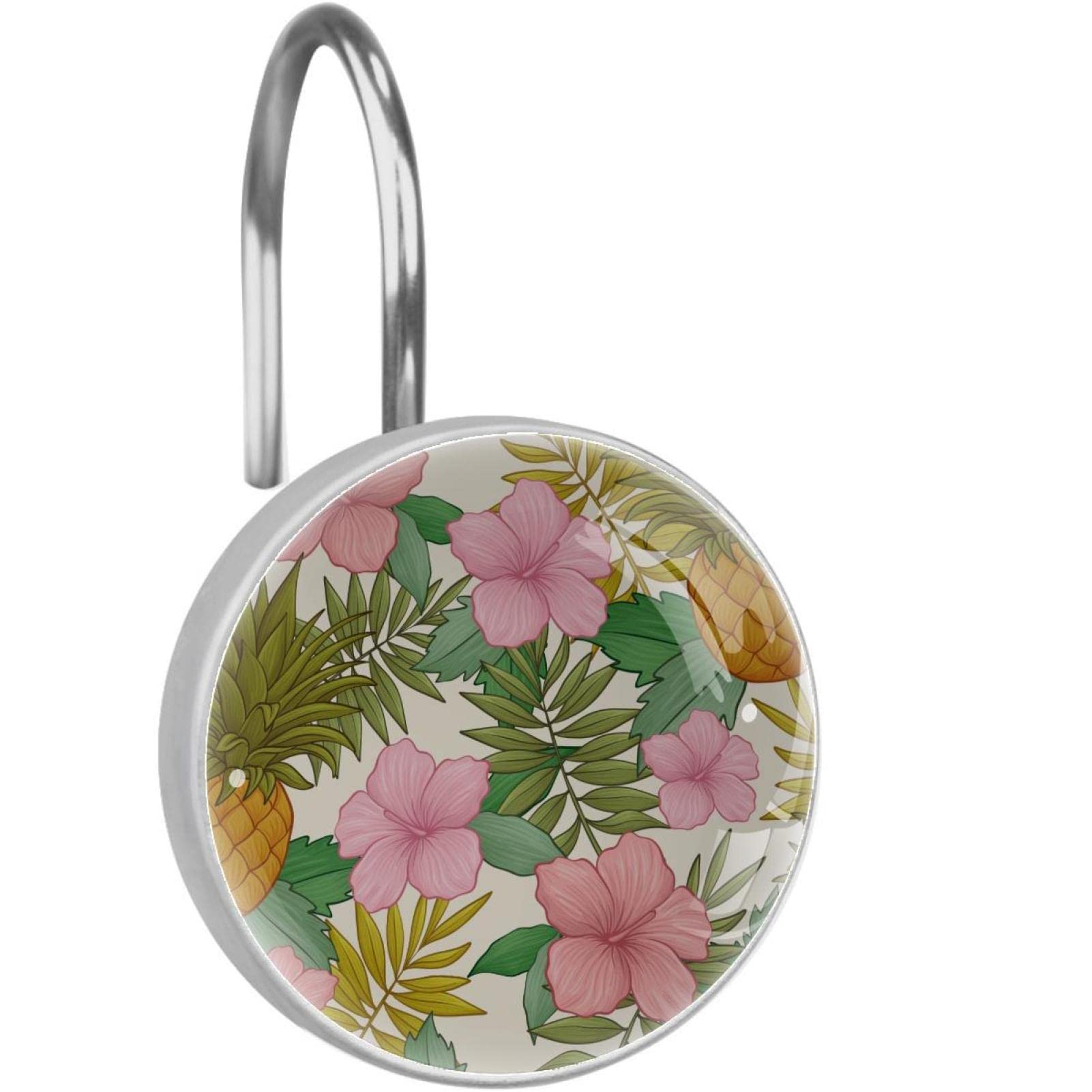 Crochets pour rideau de douche de luxe en verre cristal fleuri