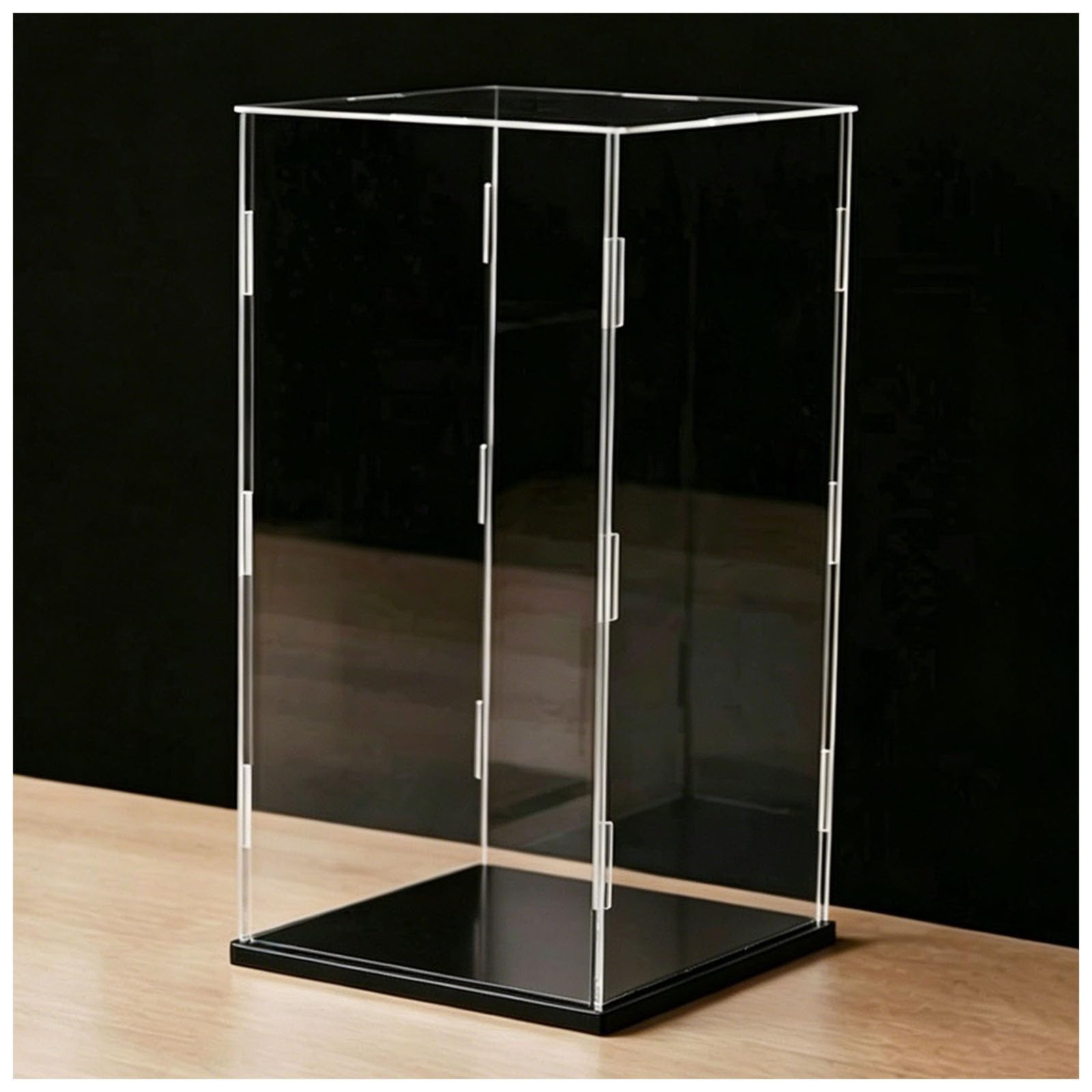 Vitrina Acrílico Acrílico Transparente Fácil Montaje Vitrina, A Prueba De Polvo Vitrina para Figuras De Acción / Zapatillas Deportivas / Bolsos Grandes(Black Base,30x30x30cm LxWxH)