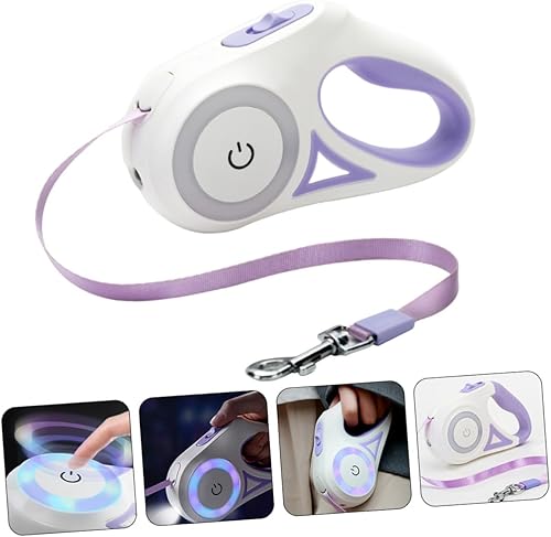 Miniatura 3 de BESPORTBLE Correa retráctil para perro con luz LED, cuerda extensible para mascotas para caminar por la noche, correa de entrenamiento de fácil