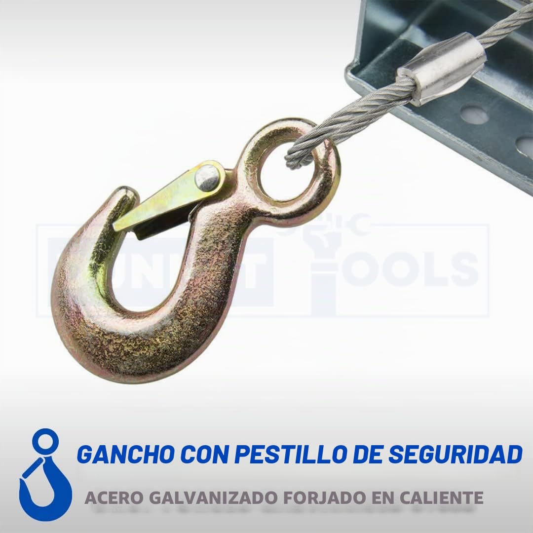 Cabestrante manual de 20 m, resistente de 1200 libras, gancho manual para barco, ATV, remolque, cabrestante resistente para remolque, alambre largo, polipasto de alambre duradero