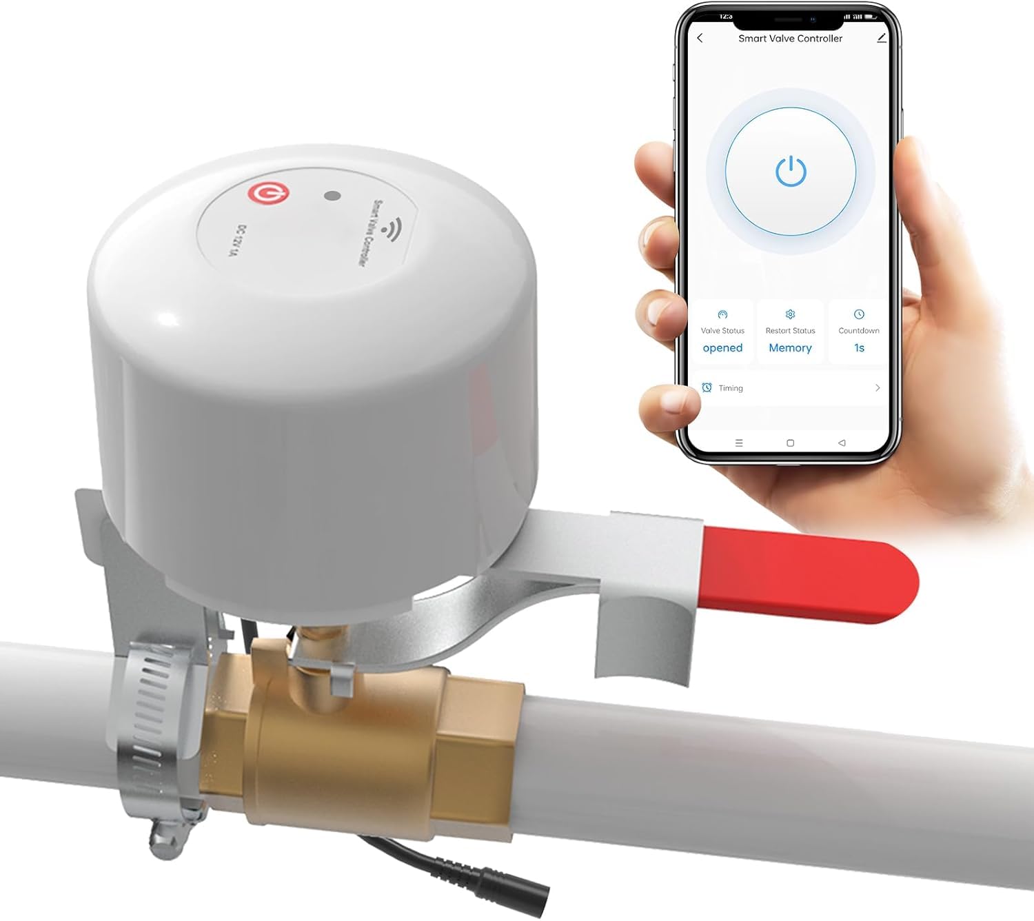 Sponsored Ad – Smart WIFI Water Valve Shut Off Tool, Remote Control On and Off Electric Gas Shutoff Valve, Works with Alexa for Convenient Home Automation