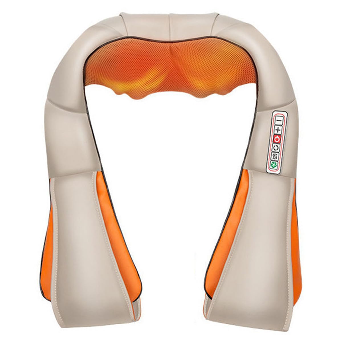 Neck & Back Kneading Massager (BS) with Shiatsu Heat, 6 Key Modes for Muscle Relaxation & Pain Relief, Ideal for Shoulder, Waist, Leg Pain at Home, Office & Car, Providing Ultimate Comfort, Beige