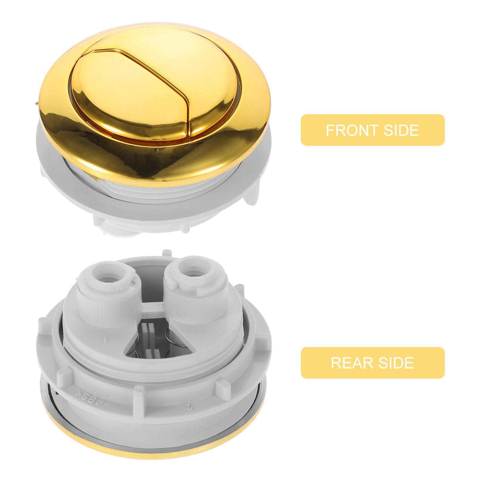 Botón de Doble Descarga para Cisterna de Inodoro, Plástico Dorado | Accesorio de Reemplazo Pulsador Doble, Pieza de Baño para Tapa de Tanque, Diseño