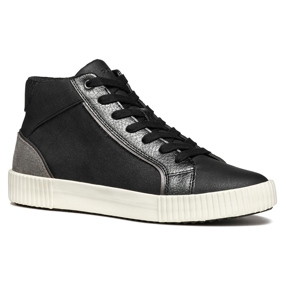 Geox Women's D Blomiee DSneaker, Black Dk Grey, 2.5 UK