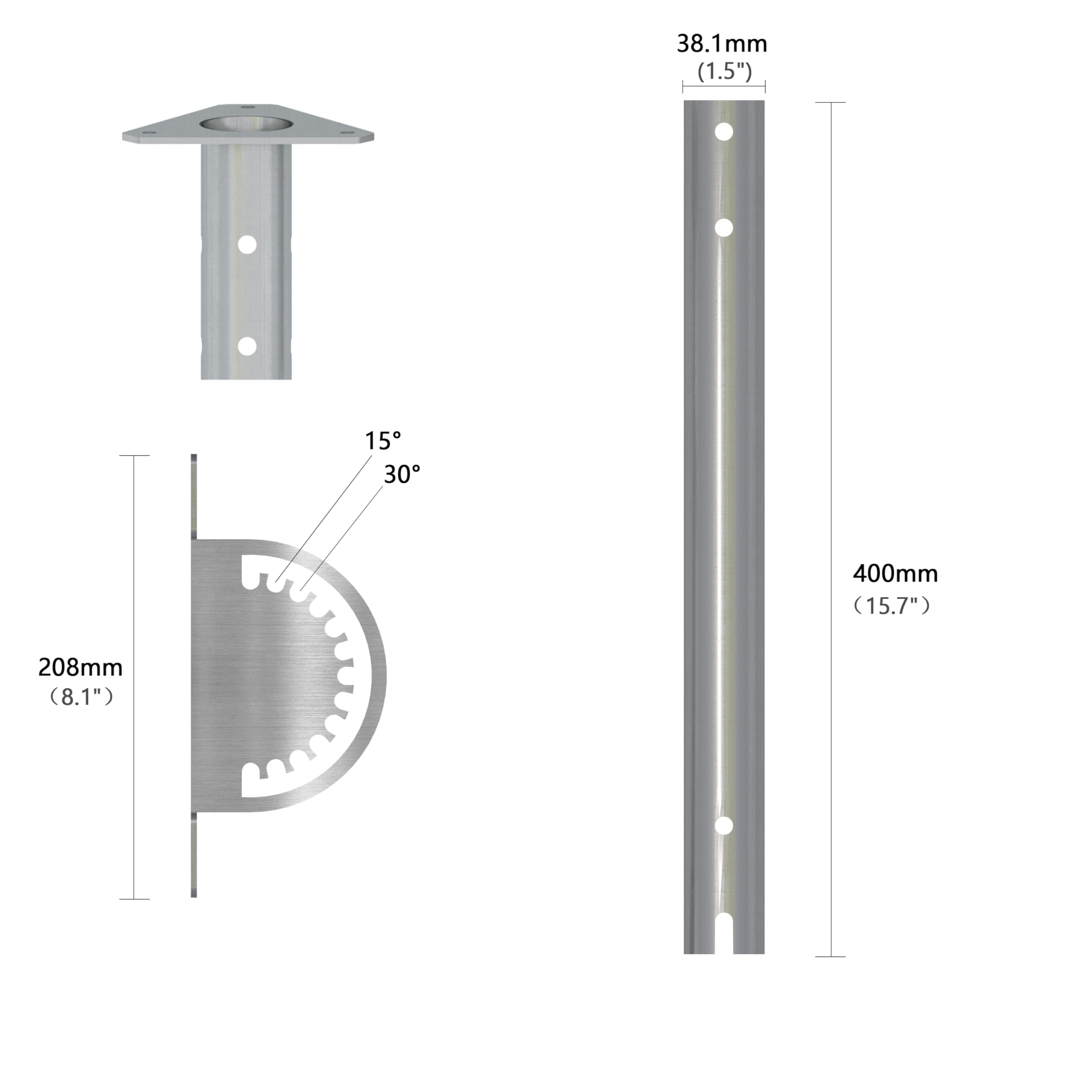 Starlink Mini Halterung Dach aus Edelstahl, Neigbarer Winkel einstellbar, Schwerlast für Dach und Wand, Mini Dish Mounting Kit