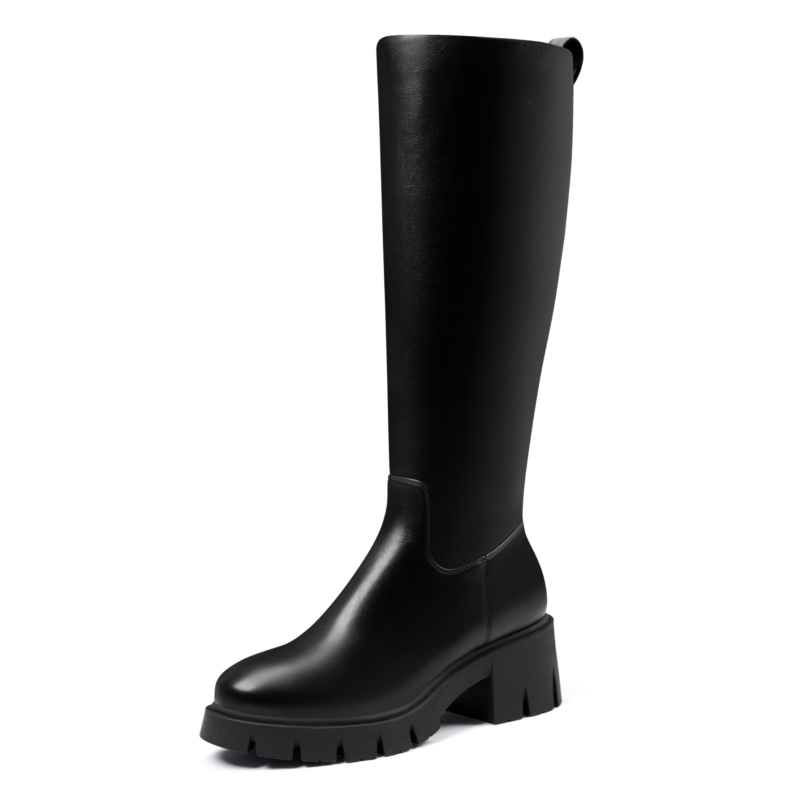 Knee High Boots Women Platform Lug Sole Tall Boots Block Low Heel Round toe Fall Long Boot with
