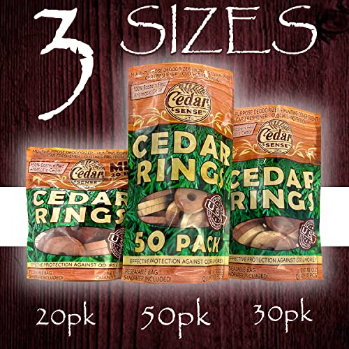 Cedar Sense Cedar Rings - 30 Pack Made In U.s.a.- Cedar Blocks For Clothes Storage - Cedar For Closets And Drawers - 100% Manufactured In The United States - Clothes Freshener #TOP4