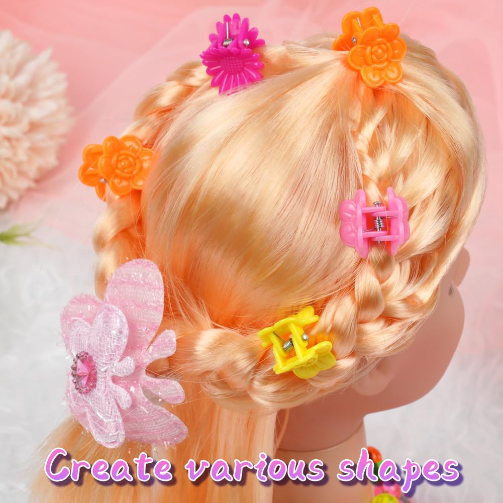 HOTUT Cabeza de muñeca de peluquería y Maquillaje para niños, 17 Piezas de Juguete de Cabeza de Peinado con Accesorios para el Cabello, Juguetes de muñeca de Peinado niñas