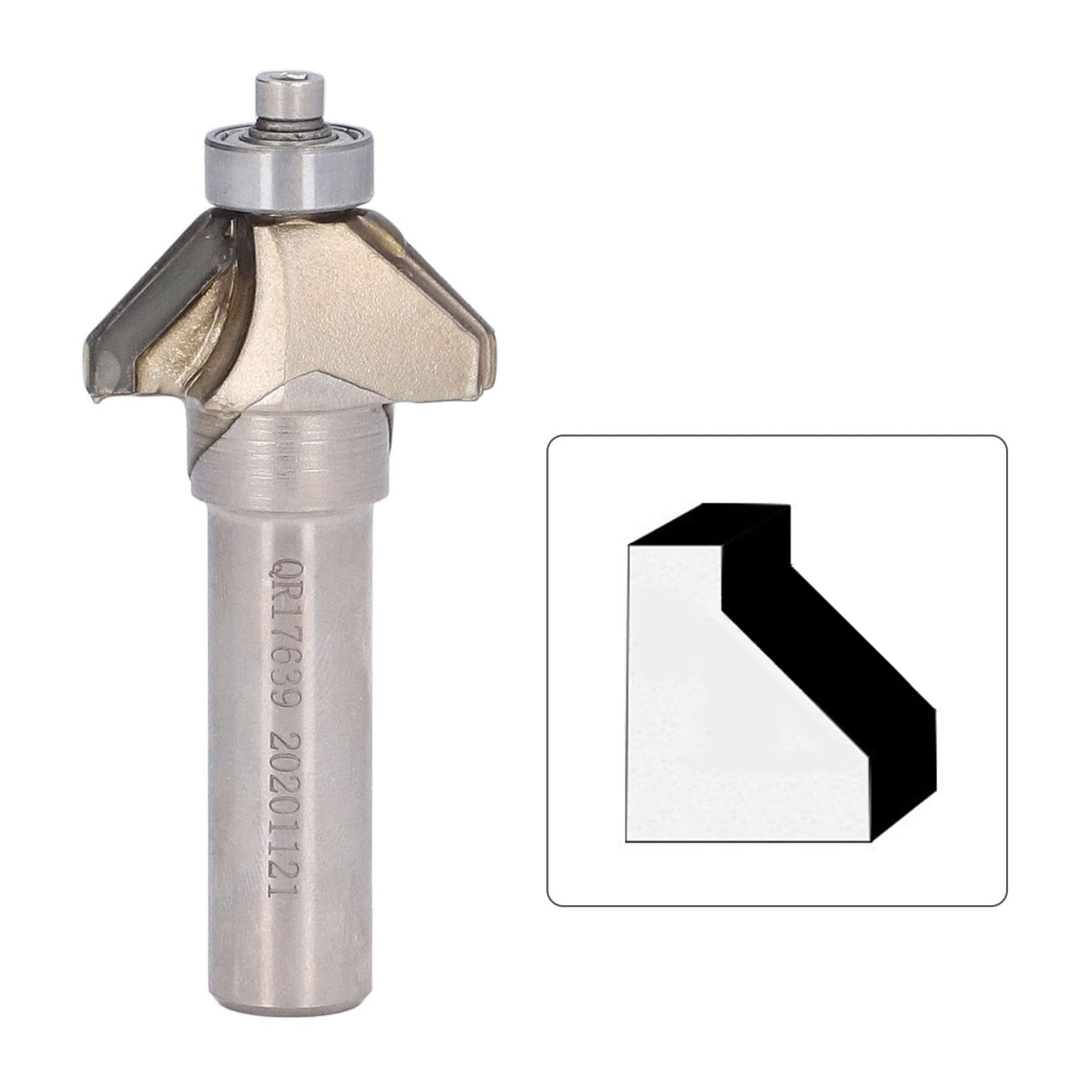 Ausla Frez do Fazowania 45° Frez do Fazowania z końcówką diamentową 1 2 X 1 2 X 2T 45 # Stalowy trzpień 12,7 Mm Ostre Cięcie Frezarki CNC Przycinanie Obróbka Drewna na Sklejce MDF Lite Drewno