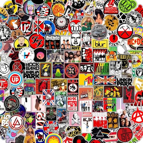 FZYJJJ 200Pcs 2-3 Rock Band Music Stickers Waterproof Vinyl Decals