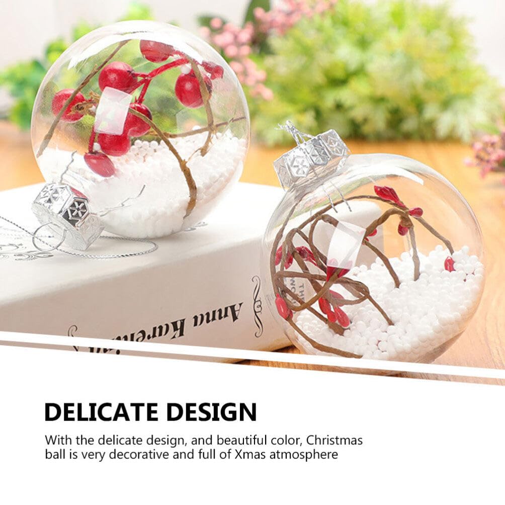DOITOOL 12 Pcs Hanging Clear Plastic Fillable Ornaments Balls, 3.9 inch Christmas Balls Ornaments DIY Christmas Bulbs for - Image 4