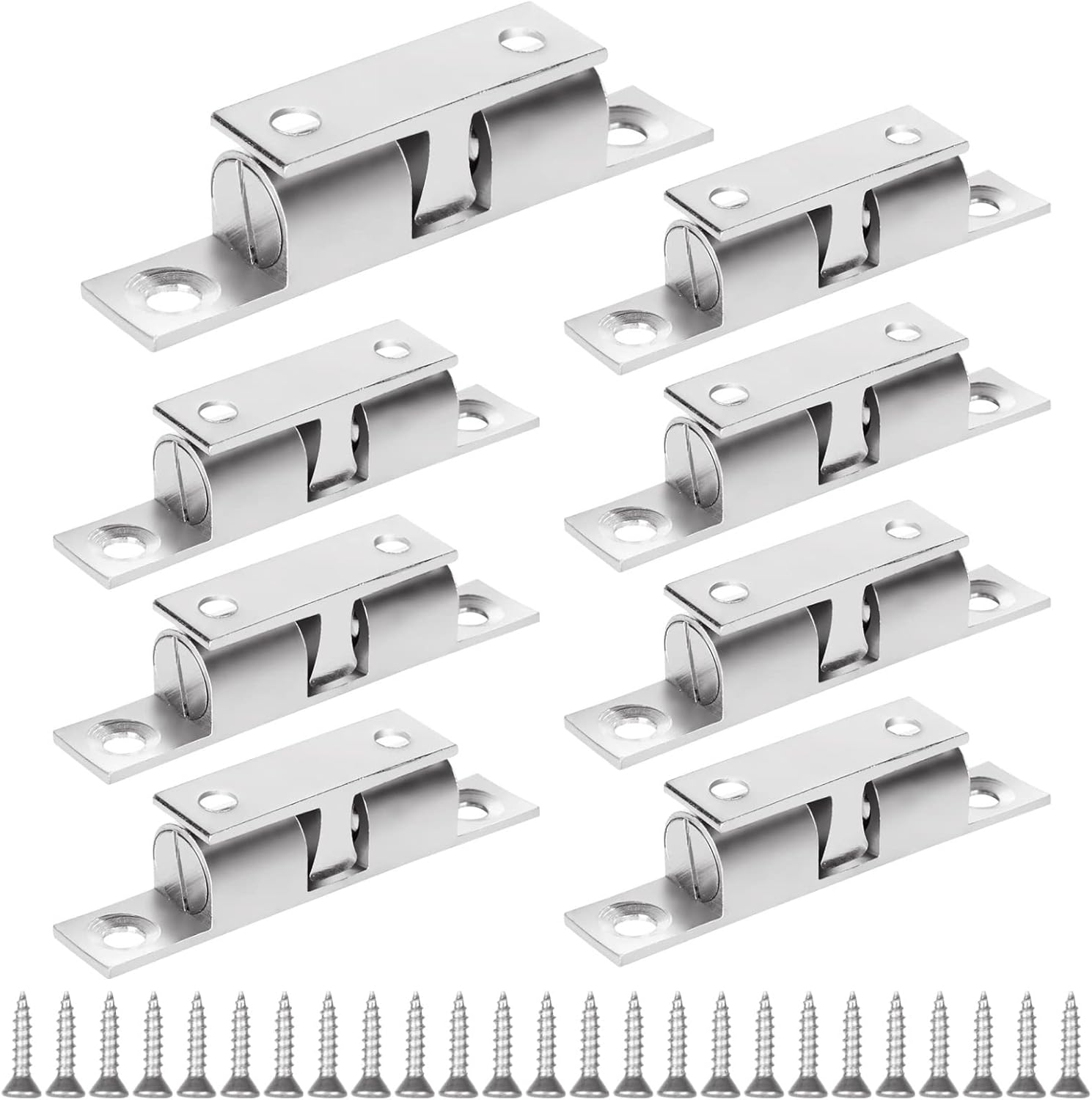 10PCS Cabinet Latch Door Catch 60mm Closet Ball Tension Latch with Screws, Solid Brass Ball Catch Door Hardware Adjustable Tension RV Cabinet Latches and Catches for Cupboard Drawers Wardrobe