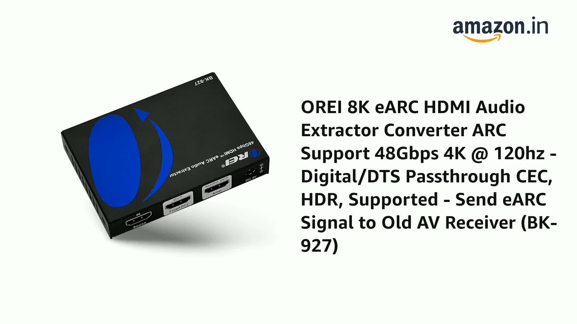 OREI 8K eARC HDMI Audio Extractor Converter ARC Support 48Gbps 4K