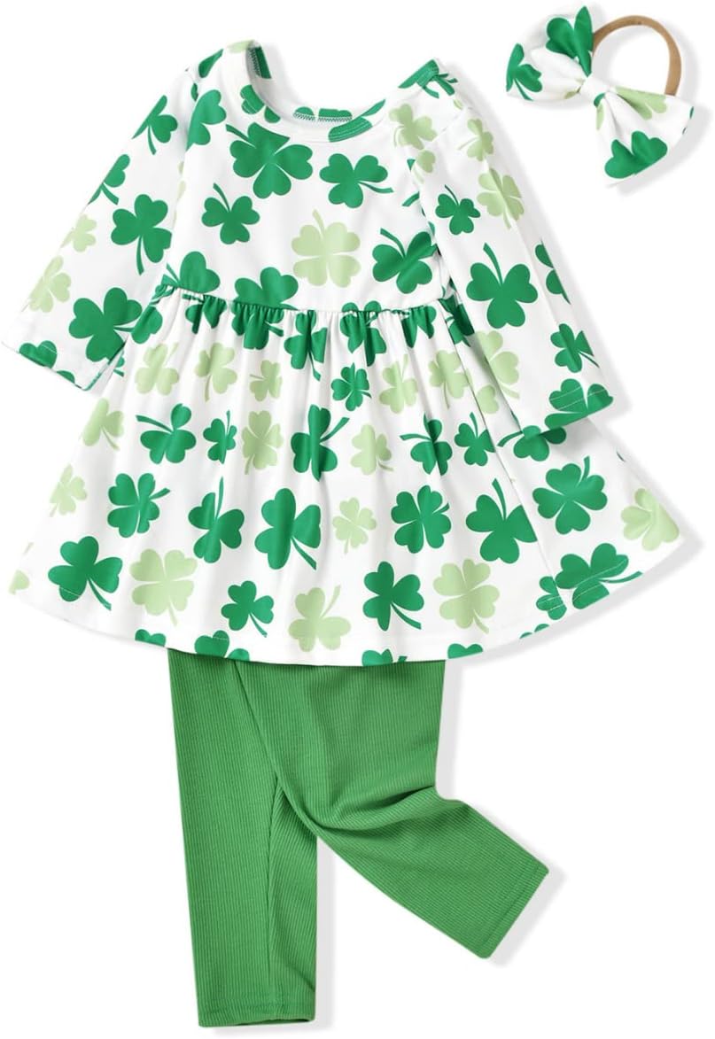 Aalizzwell Toddler Girls Floral Tunic Outfit for Fall Winter