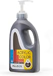MEEDEN Peinture acrylique blanche de titane: 1 L /33.8 oz Peinture liquide blanche avec limon de pompe - Peintures d'art de corps doux pour toile, Studio, école, mur & Peintures versées