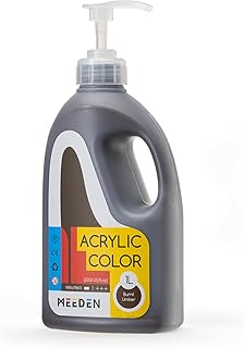 MEEDEN Burnt Umber Acrylic Paint: 1 L /33.8 oz Satin Liquid Paint with P...