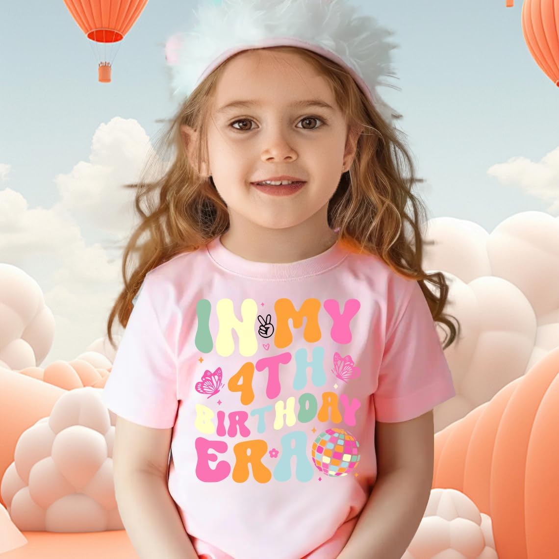 Girls 4th Birthday Shirts for Kid Girls 4 Years Old Birthday Outfit Pink - Image 3