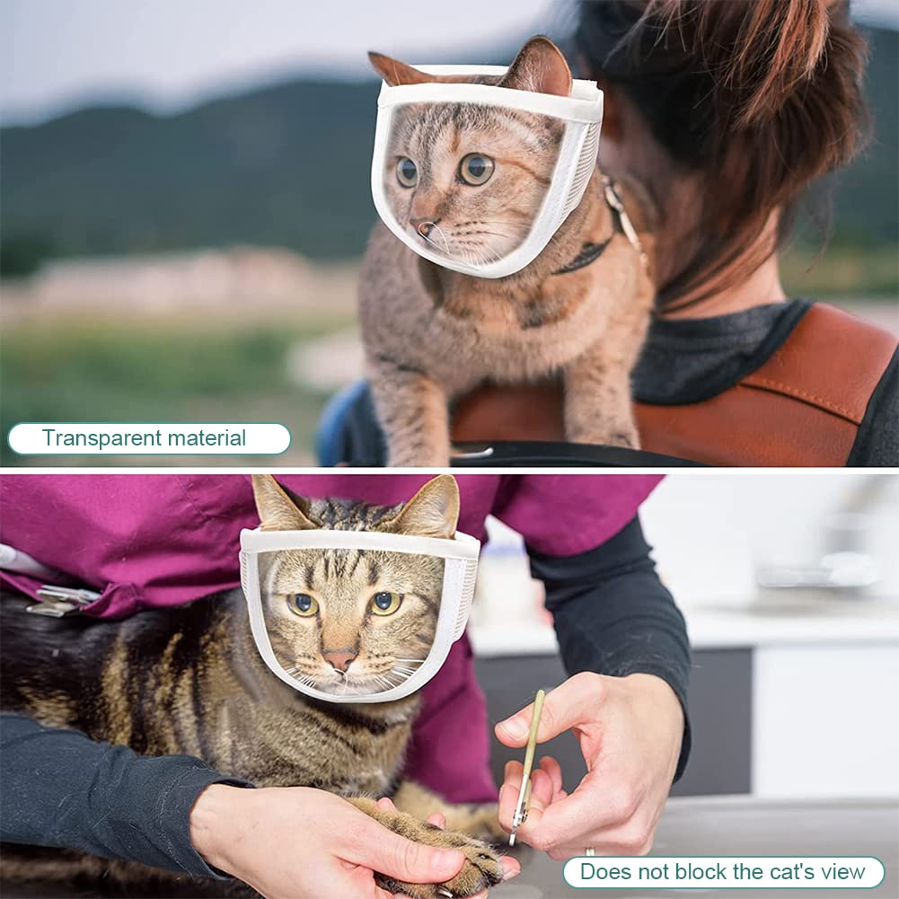 Amazon | 猫 口輪 猫用マスク 通気穴付き 透明 PVC フェイスカバー