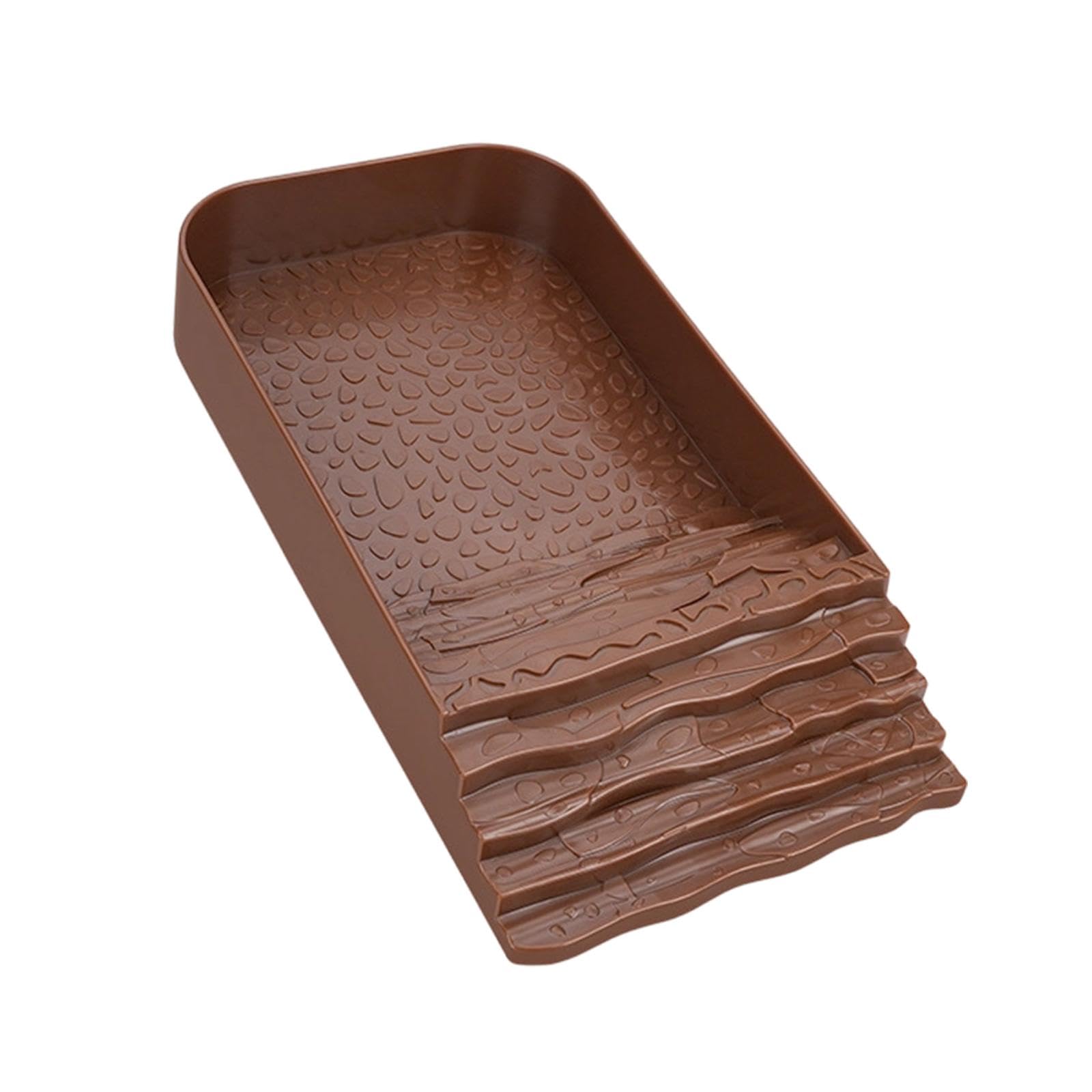 Tortoise Water Bowl Landscape Reptile Bathing Pool for Bearded Dragon Brown Red|Pet Supplies| Reptile Supplies-image-11