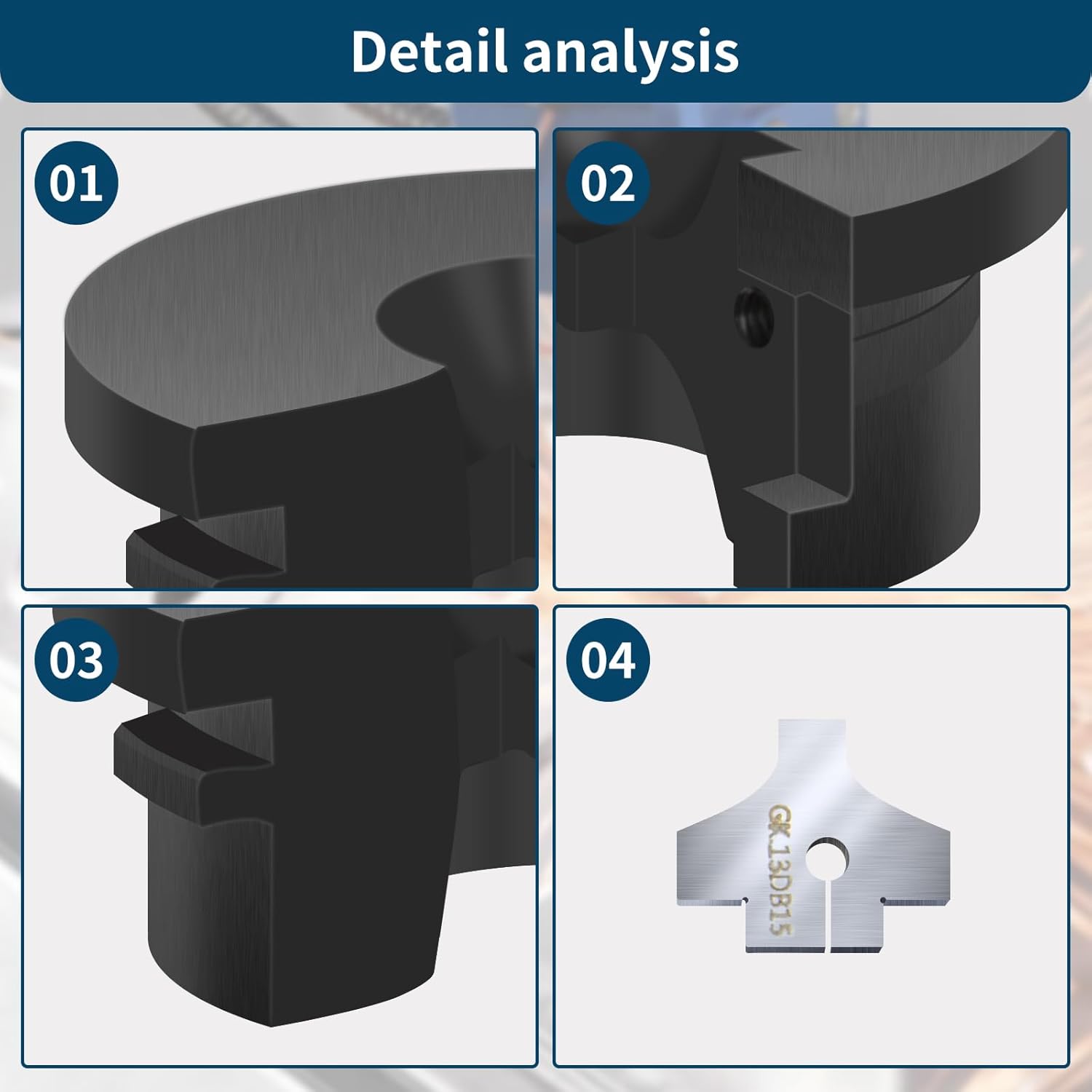 Aluminum Spot Welding Grinder Blade Set, Double-Edged Cutting Tool Holder with Mounting Screws (Single blade set)
