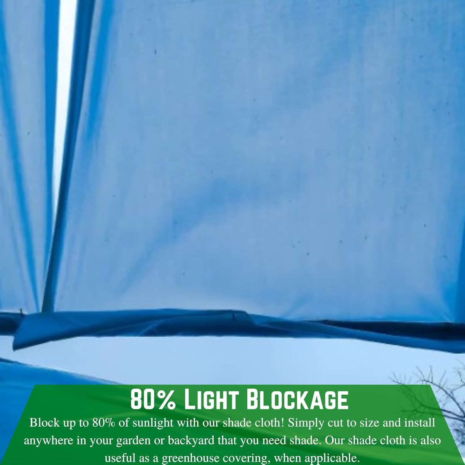 Farm Plastic Supply - Blue Shade Cloth - 80% - Mesh Fabric for Fence Privacy Screen, Garden Shade, Mesh Fence Screening, Shade Cloth Rolls, Wind Screen, Blue Shade Cloth (5.5' x 10')