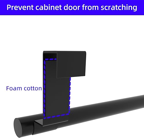 Miniatura 3 de Qflushor Toallero extensible sobre el gabinete, soporte ajustable para toallas de puerta de gabinete de 9 a 14 pulgadas, soporte para toallas de