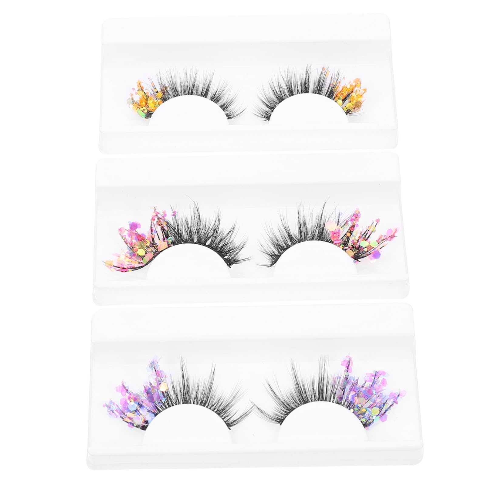 FOMIYES 4 Set Di Ciglia Finte Riutilizzabili Ciglia Finte Naturali 5 Stili Accessori Per Il Trucco Per Natale E Halloween 3 Paia * 4
