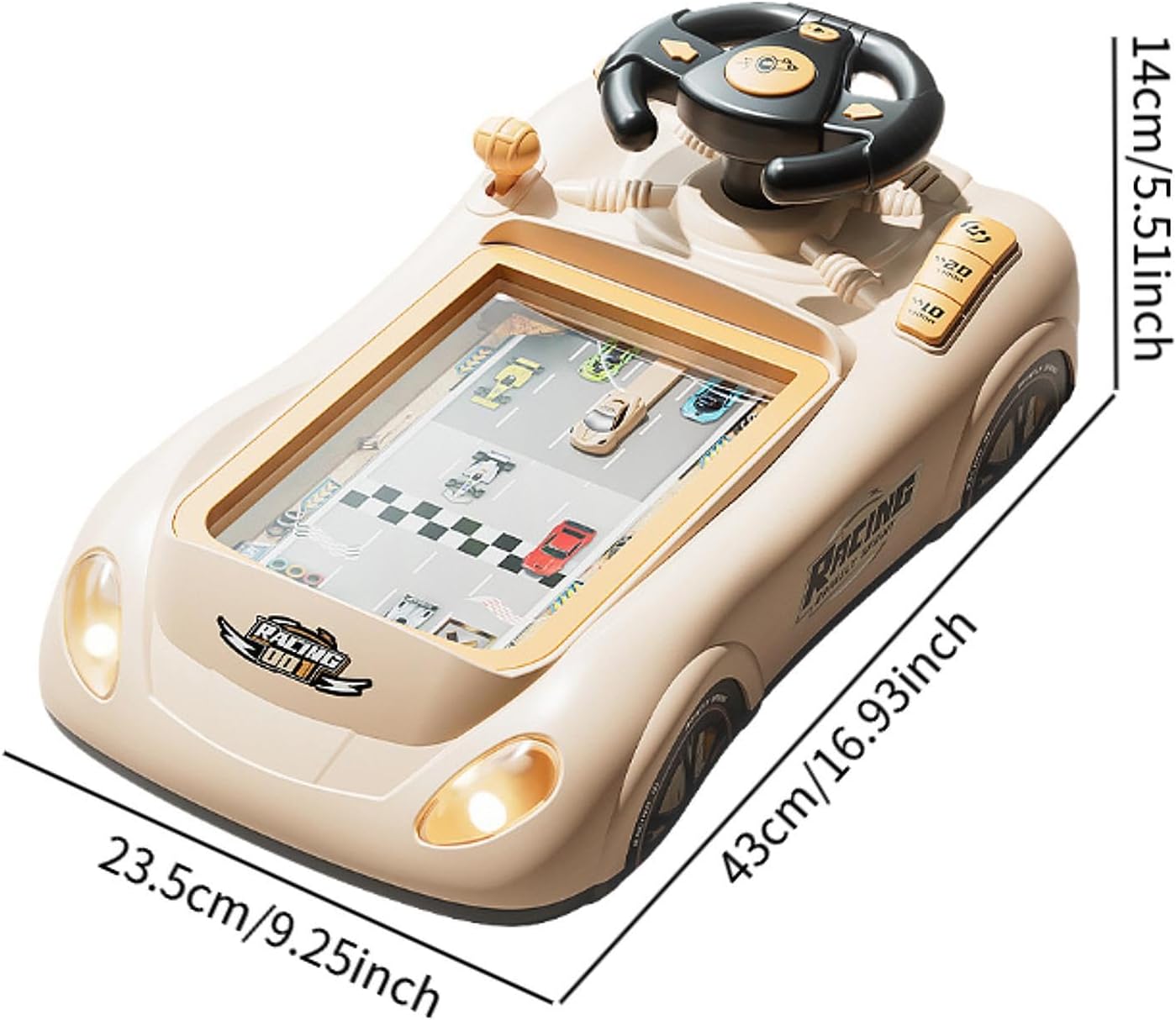 Generic レースアドベンチャーカーステアリングホイールおもちゃ 子供用運転シミュレーター 3歳以上向け 滑り止め吸盤付き 音響