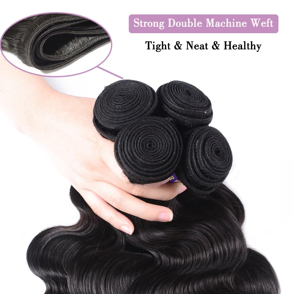 Amazon.com : 12A Human Hair Bundles 24 24 24 24 Inch Body  display picture 1