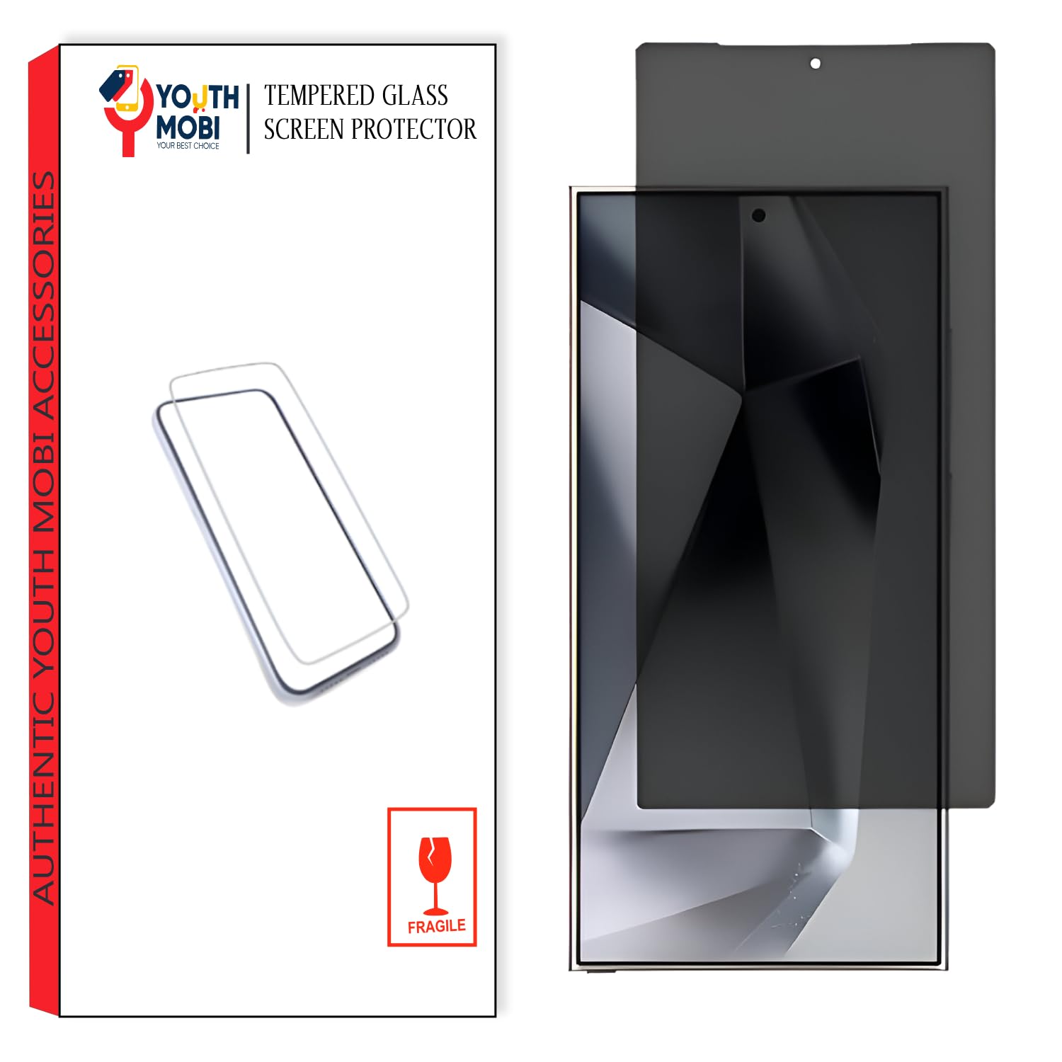 YOUTH MOBI Privacy Matte Tempered Glass Screen Protector Compatible for Samsung Galaxy S24 ultra (Black) with Edge to Edge Full Screen Coverage and Easy Installation Kit (B0D46ZQW2J) Amazon Price History, Amazon Price Tracker