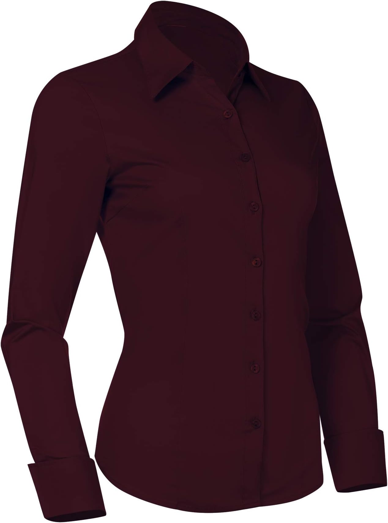 PIER 17 Button Down Shirts for Women, Tailored Long Sleeve Casual Business Professional Office Work Collared Dress Blouse