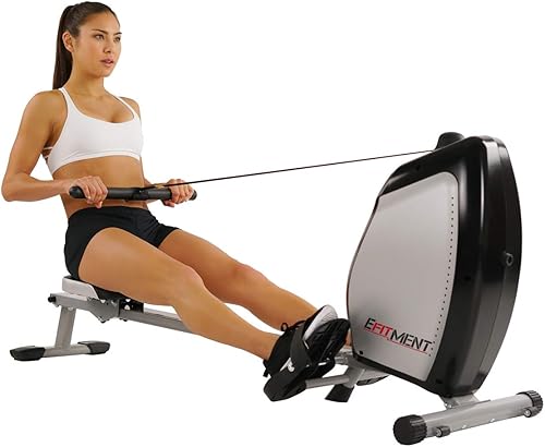 EFITMENT Magnetic Rowing Machine Rower for Home Exercise w/Digital Monitor, 250 LB Weight Capacity, 40 Inch Rail Length - RW025