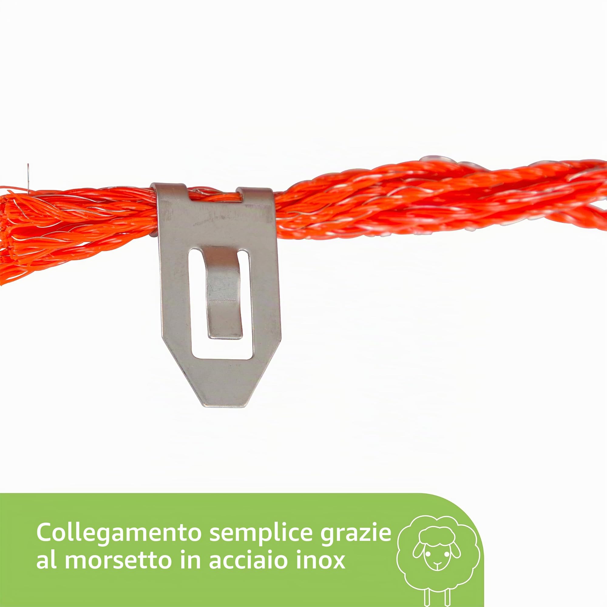 Kerbl Hobbyfarming Rete per Ovini ClassicNet, Recinzione Mobile per pascolo, Rete da pascolo, Doppia Punta, Arancione, 50m x 90cm, 13 Pali, 3 Anni di Garanzia sulla stabilità ai Raggi UV