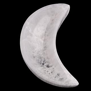 WISH WELL Large Selenite Charging Plate – Mined and Crafted in Morocco – 5.5” Round Selenite Crystal – Ideal for Cleansing...