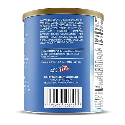 Miniatura 5 de Caffe D'Vita Vanilla Macchiato - Mezcla de café 100% arábica con leche, mezcla instantánea de capuchino, sin gluten, sin colesterol, sin aceites