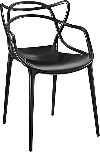 Miniatura 4 de Modway Enredado Moderno Moldeado Plástico Silla de Cocina y Comedor en Negro - Totalmente Montada Negro -,Verde,Blanco,Rojo -