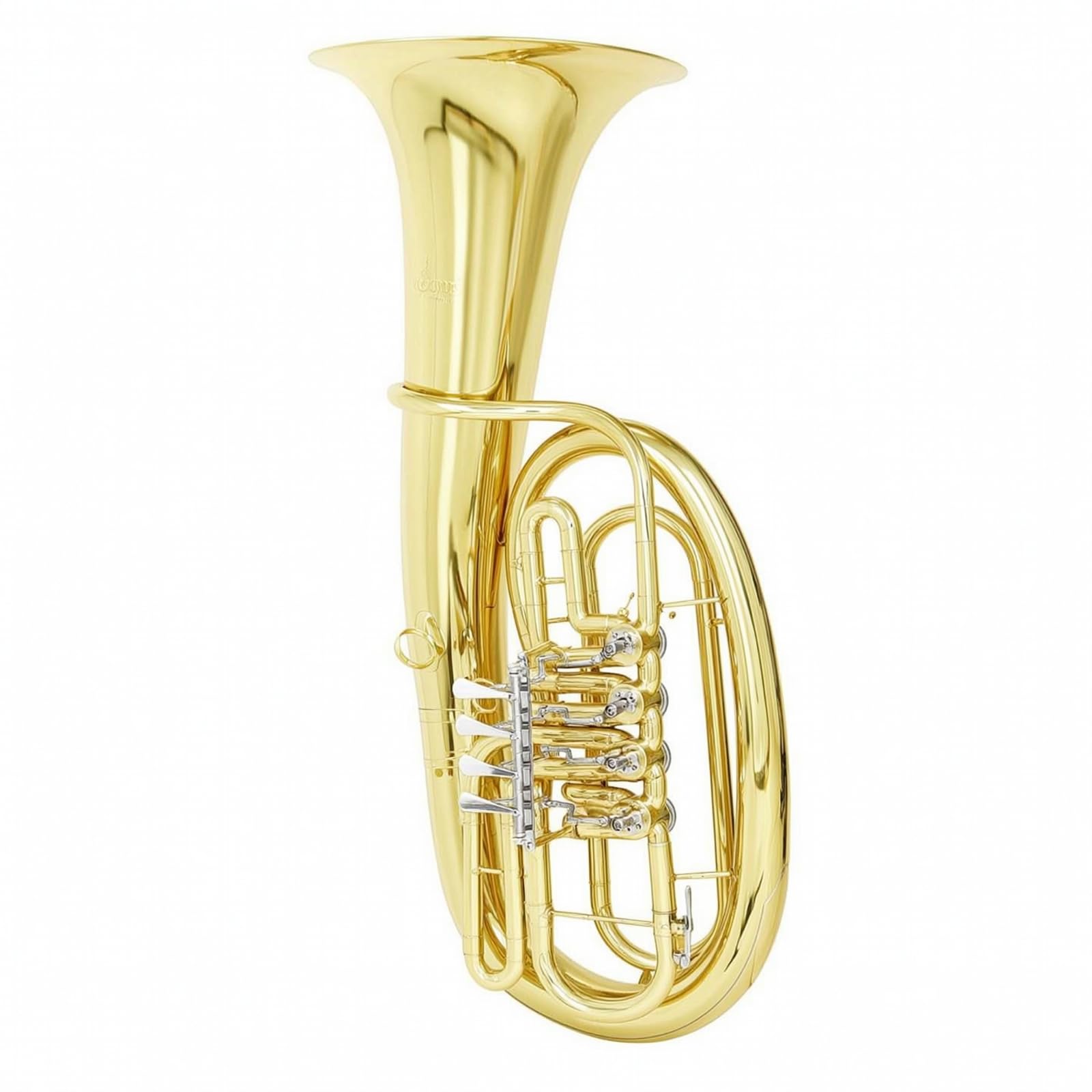 Strumento a Fiato in Ottone con Custodia Dorato Strumento a Fiato in Ottone Lucido Tromba Bassa per Bande Musicali, Scuola di Musica