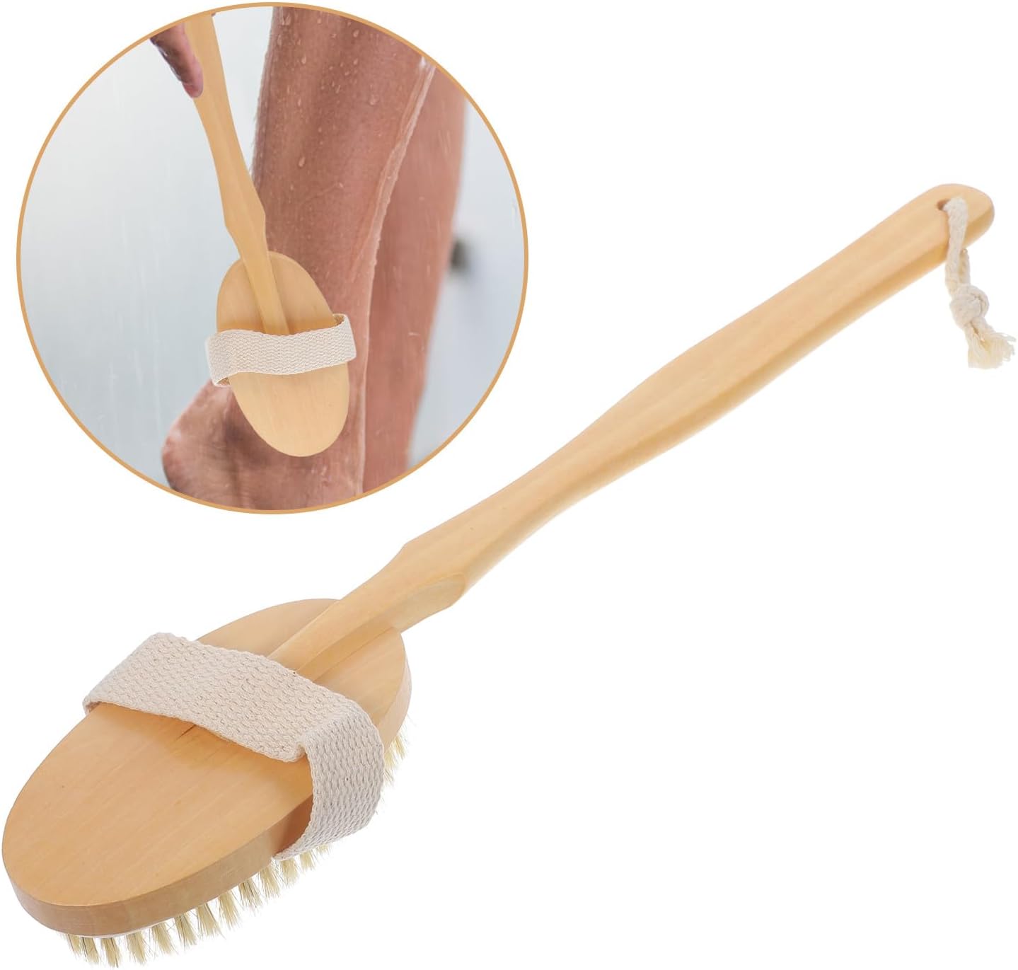 Long Handle Body Exfoliating Brush with Soft Bristle Back Scrubber for Shower Bathing, Versatile Bathroom Bath Brush for Deep Cleansing and Massage