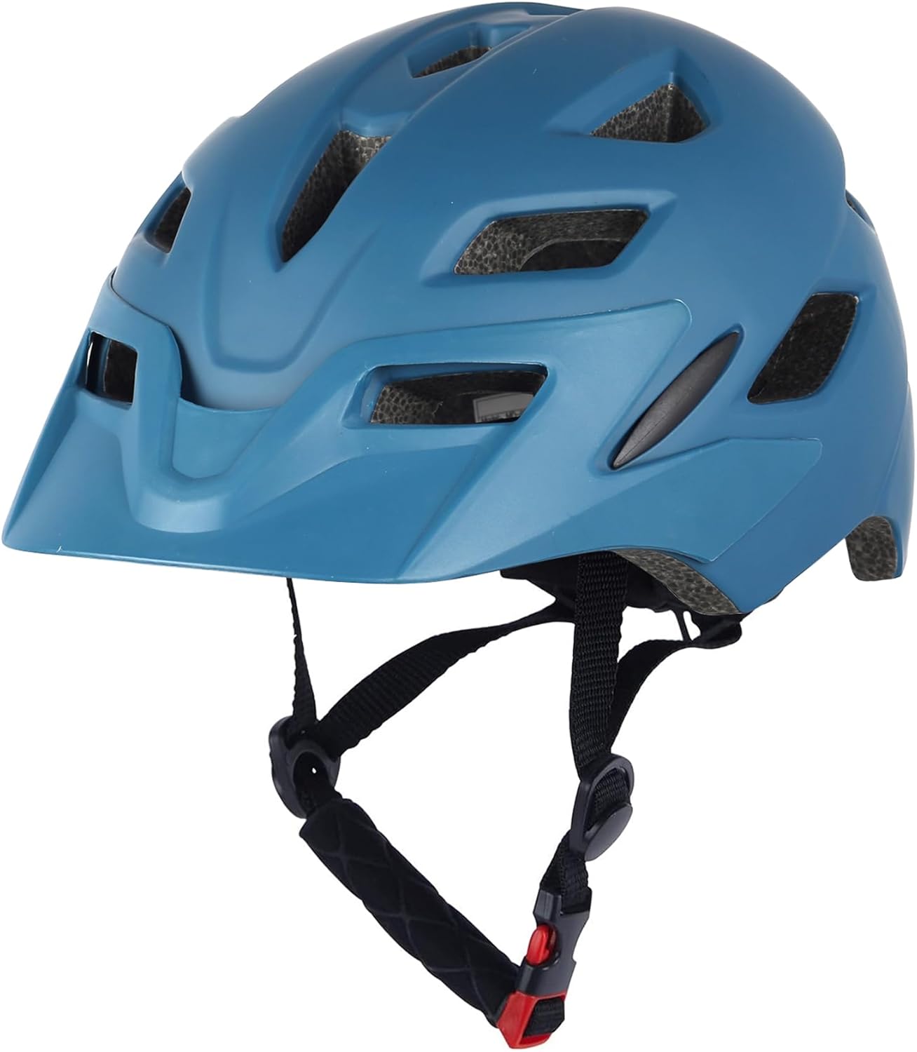 Kids Bike Helmet, Adjustable Youth Boys Girls Helmets for Ages 3-5-8-14 Years (50-57cm), Child Helmet with Visor and LED Light, Lightweight Multi-Sport Bicycle Scooter Skate Cycling Helmets Matte Blue 50cm-57cm/19.7''-22.4''