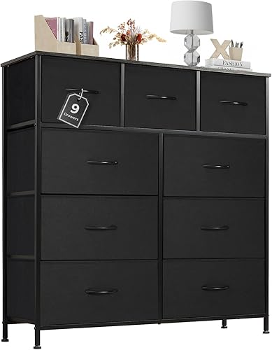 Miniatura 14 de Sweetcrispy Cómoda para Dormitorio, Unidad Organizadora con 8 Cajones de Tela, Torre de Almacenamiento de Tela, Organizador de Cajones con Marco de