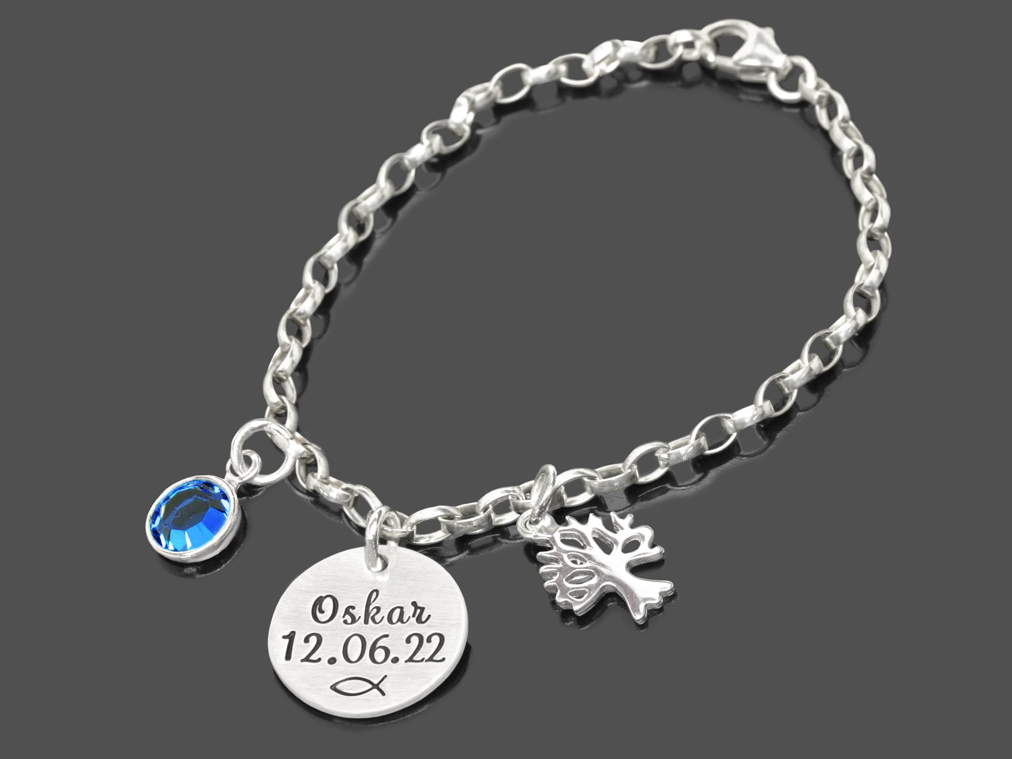 Armband Taufe Jungs Gravur Taufgeschenk MEINE TAUFE LEBENSBÄUMCHEN Junge Silberarmband Taufbaum Taufschmuck personalisiert Namensarmband