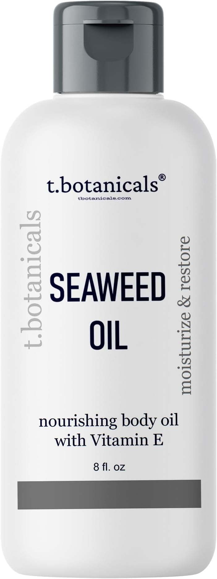 Seaweed Body Oil 8 oz. Nourishing Sea Moss Oil Fast Absorbing Firming Anti-Aging Non-Greasy Oil Day and Night Massage Kelp Moisturizer for Dry Dull, Sagging Skin, Face, Hair, Foot, Hands (Unscented)