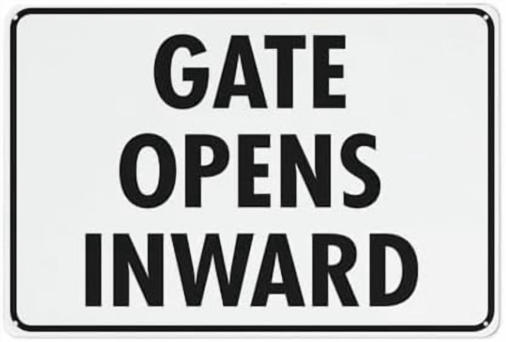 (2-Pack) Metal Tin Sign Gate Opens Inward Sign Warning Sign Home Kitchen Farm Garden Garage Wall Decor 12X8 Inch